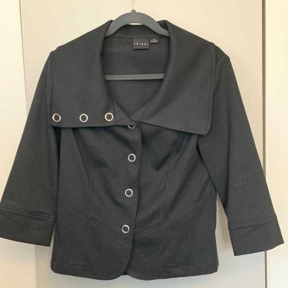 Tribal black jacket, size 8